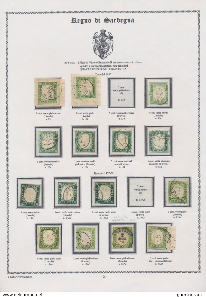 Italien - Altitalienische Staaten: Sardinien: 1851/1863, mainly used collection of 179 stamps on wri