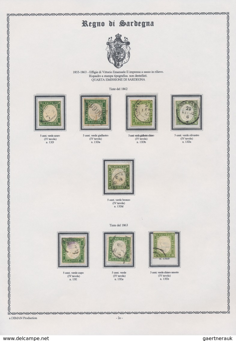 Italien - Altitalienische Staaten: Sardinien: 1851/1863, mainly used collection of 179 stamps on wri