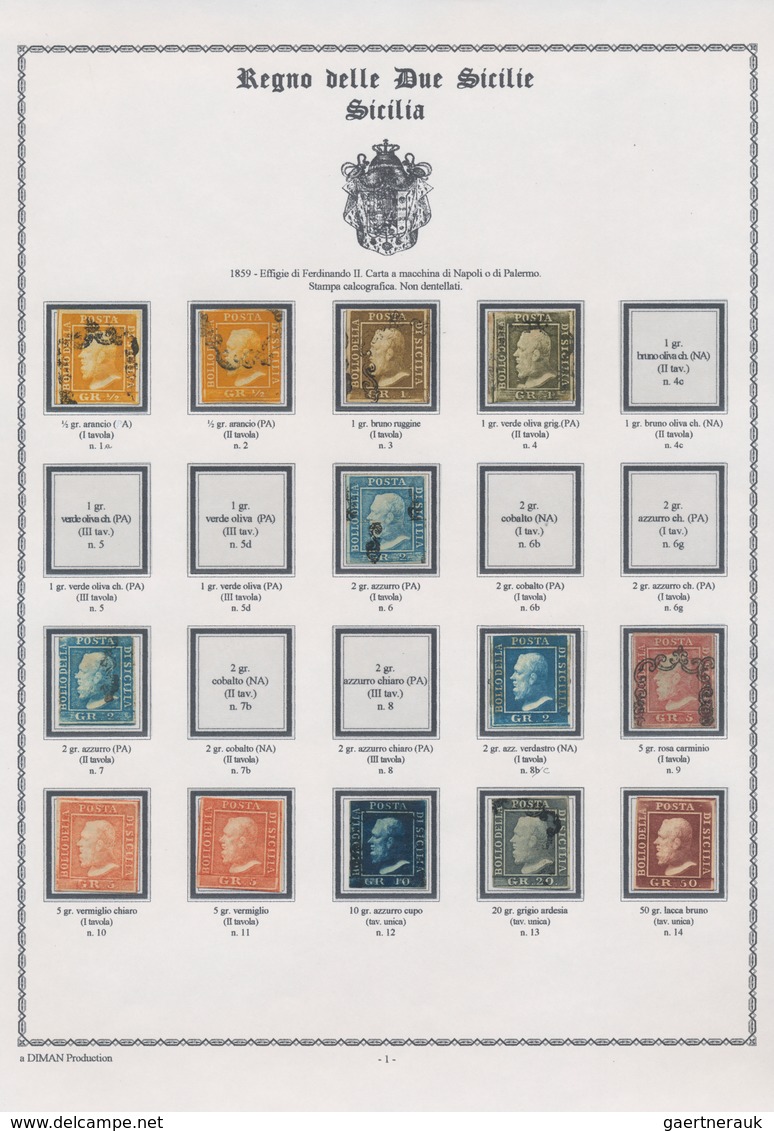 Italien - Altitalienische Staaten: Sizilien: 1859, Used And Mint Assortment Of 13 Stamps On Written - Sicily