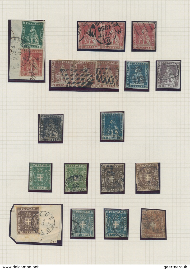 Italien - Altitalienische Staaten: Toscana: 1851/1860, Mainly Used Collection Of 20 Stamps Of All Th - Toscana