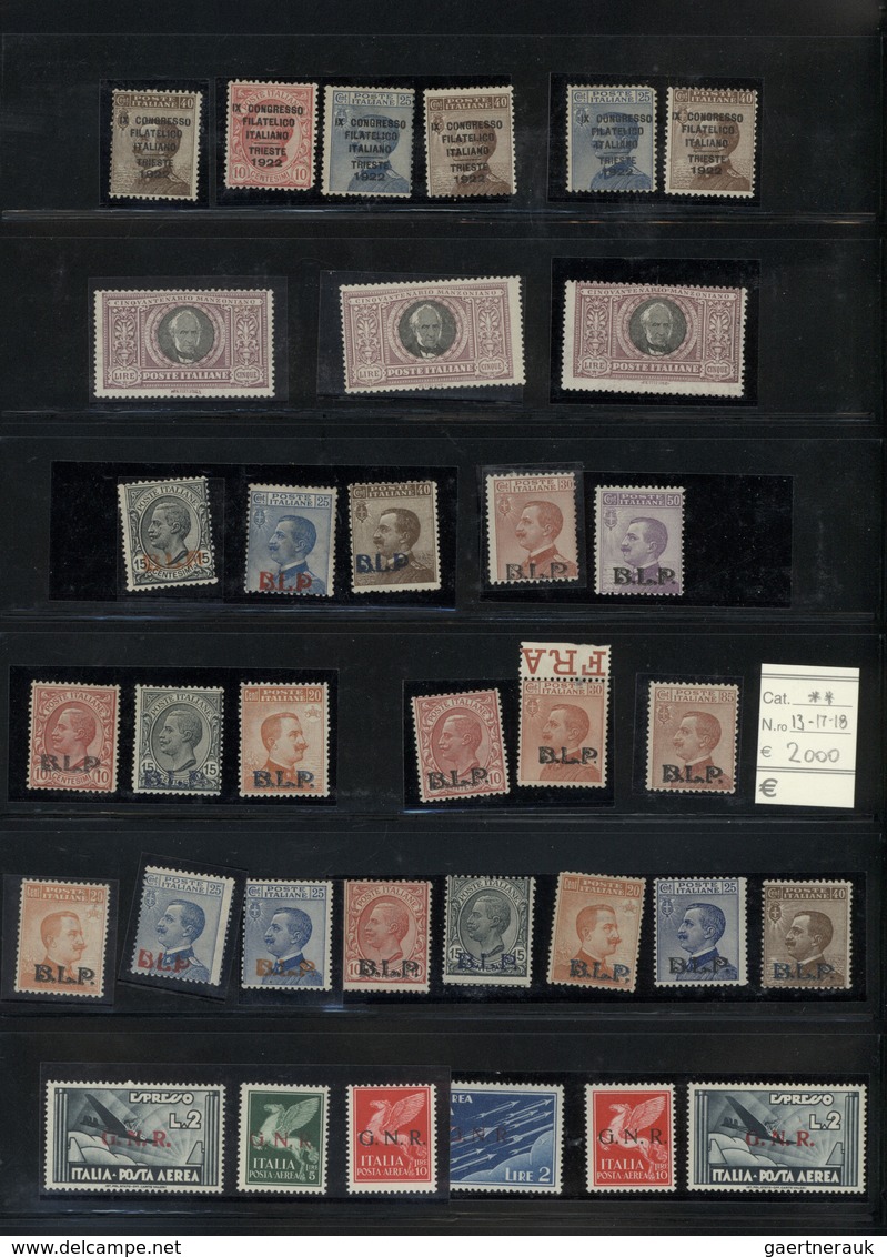 Italien: 1850/1960 (ca.), Italy/area, mainly mint accumulation/stock in a binder, well sorted from s