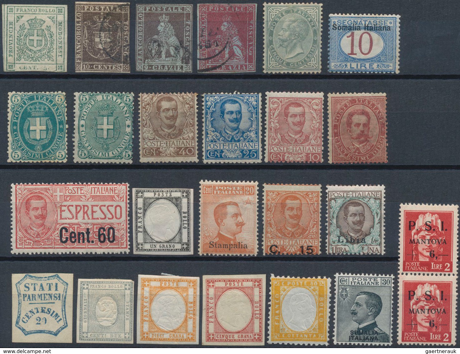 Italien: 1852-1980, Stock Of Classic Issues Italy States To Modern Issues With Scarce Varieties, Min - Colecciones