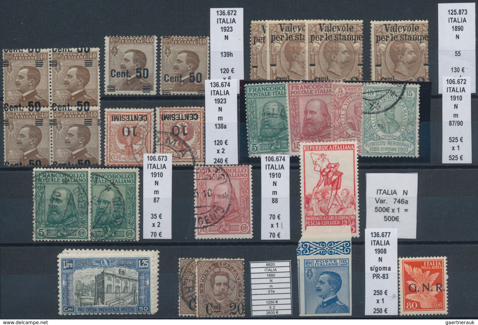 Italien: 1858-1940, Stock Of Early Issues Italy States To Kingdom, Mint And Used, Including Papal St - Colecciones