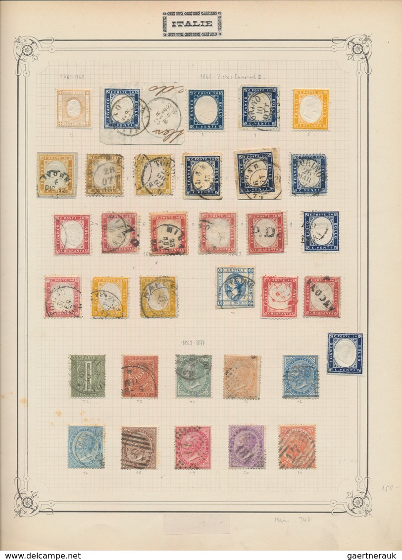 Italien: 1860/1930 (ca.), Used And Mint Collection On Album Pages In A Binder, Partly Collected Some - Collections