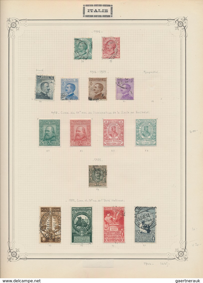 Italien: 1860/1930 (ca.), Used And Mint Collection On Album Pages In A Binder, Partly Collected Some - Colecciones