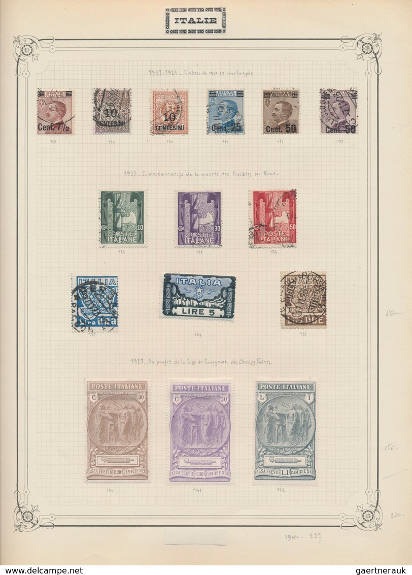 Italien: 1860/1930 (ca.), Used And Mint Collection On Album Pages In A Binder, Partly Collected Some - Verzamelingen