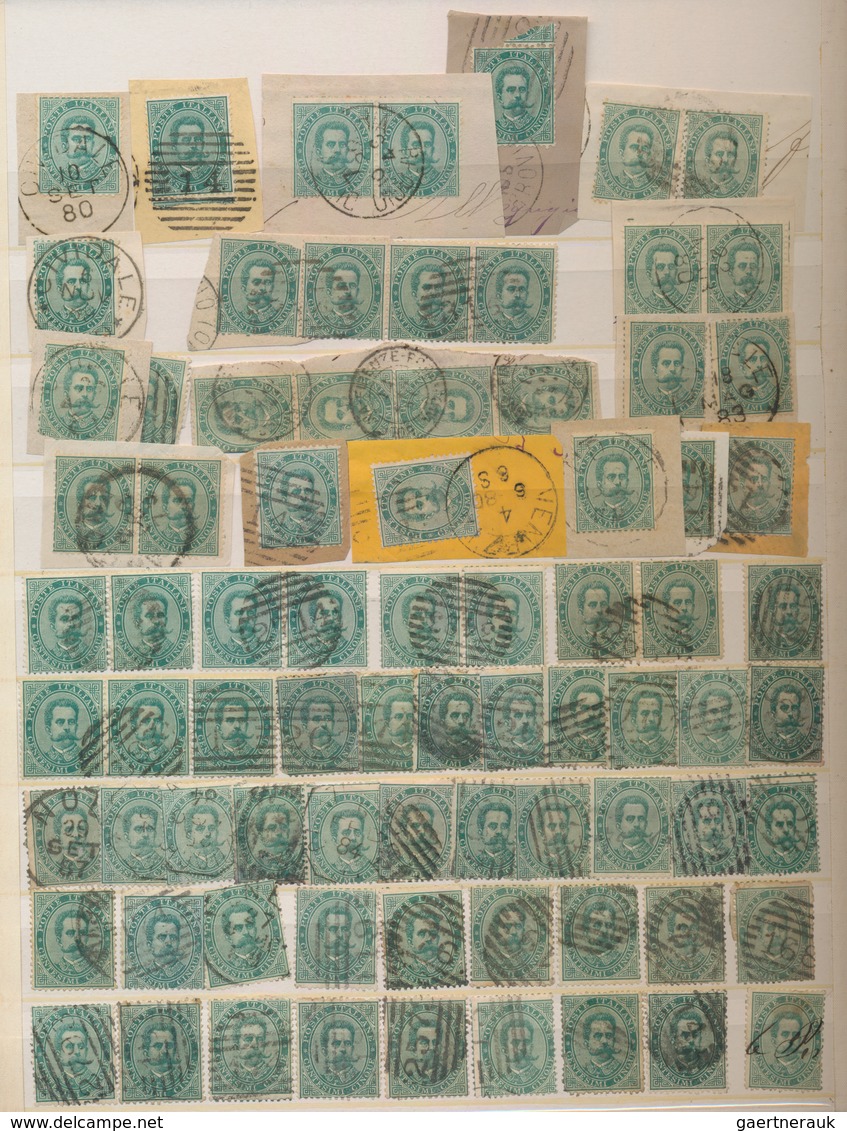 Italien: 1863/1900 (ca.), Specialised Collection/accumulation Of Apprx. 2.400 Stamps In Three Stockb - Collections