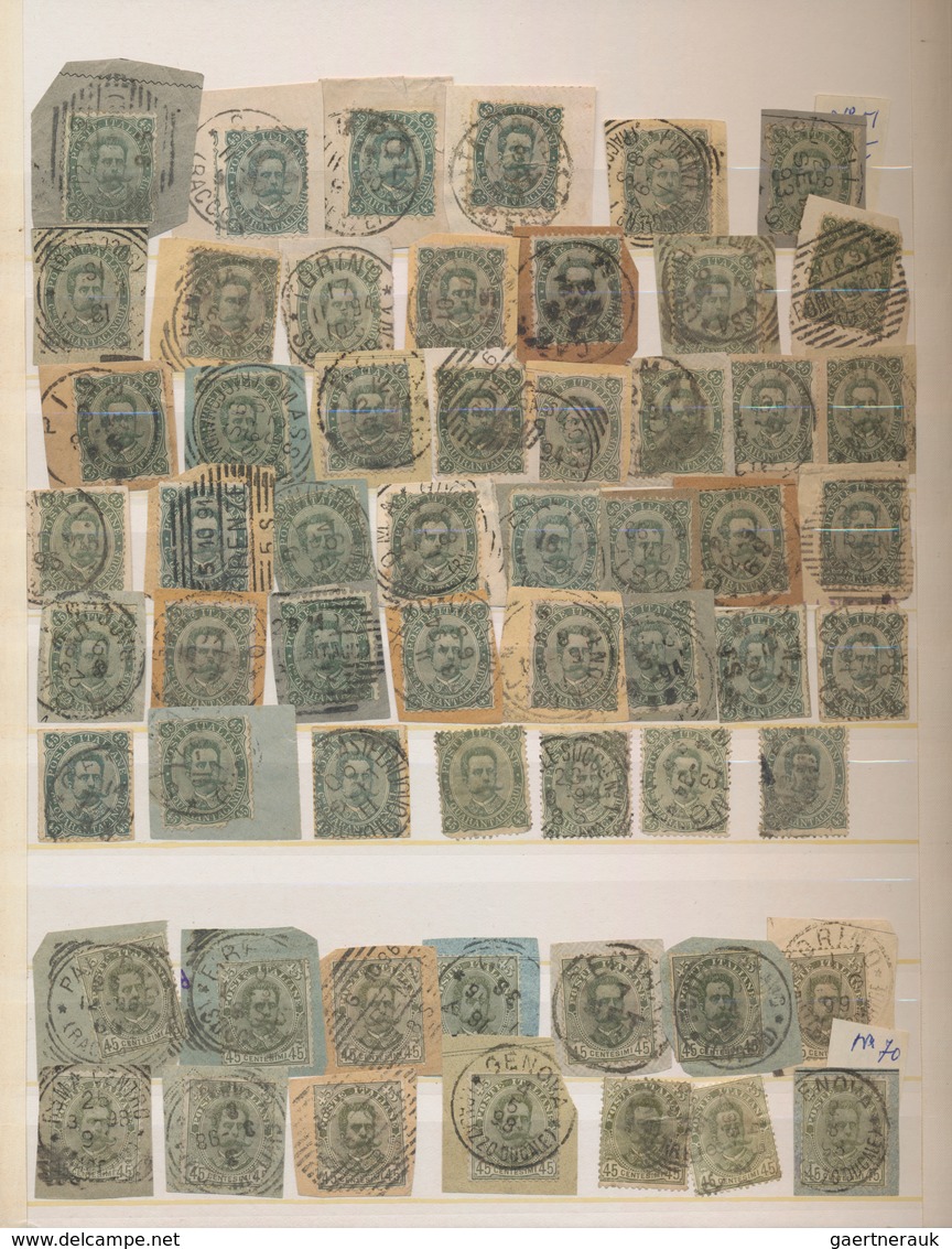 Italien: 1863/1900 (ca.), Specialised Collection/accumulation Of Apprx. 2.400 Stamps In Three Stockb - Collections