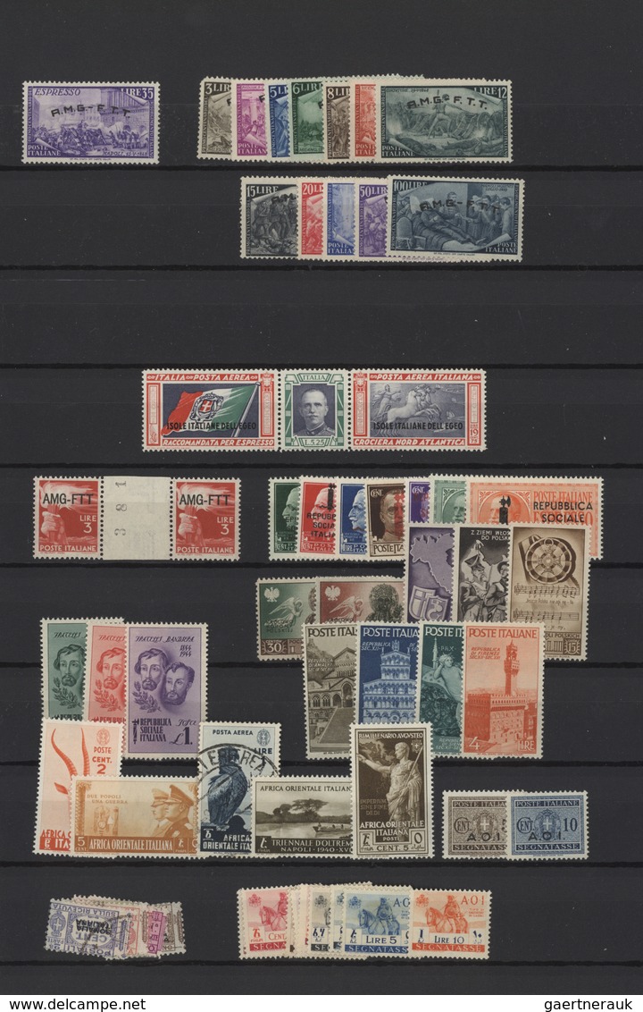 Italien: 1900/1954 (ca.), Italy/area, Mint And Used Assortment Of Better Issues On Stockpages, E.g. - Colecciones