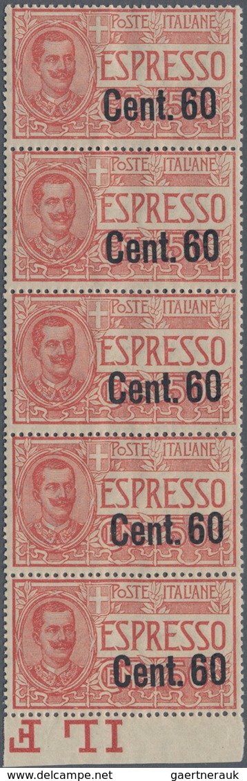 Italien: 1922, Victor Emanuel III. EXPRESS Stamp 50c. Brownish Rose Surch. 'Cent. 60' In A Lot With - Lotti E Collezioni