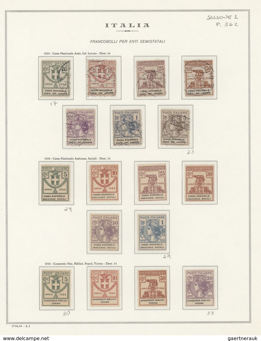 Italien: Excellent Collection, Several Hundred Stamps Mint And Used, Strong In Back Of The Book, Har - Sammlungen