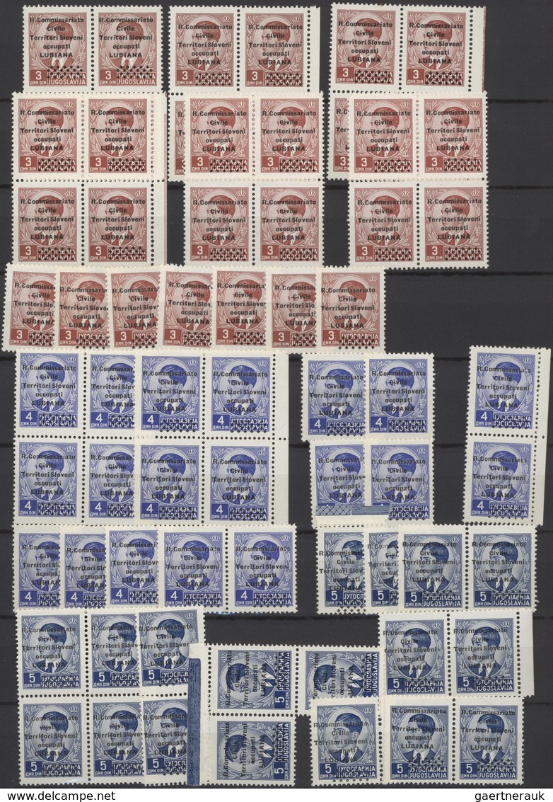 Italienische Besetzung 1941/43 - Laibach: 1941, U/m Assortment Of Apprx. 273 Stamps Incl. Multiples, - Lubiana