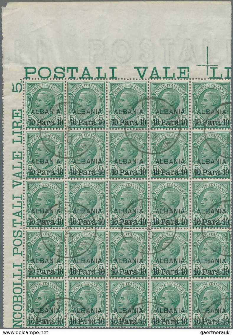 Italienische Post In Albanien: 1907, Victor Emanuel III. 5c. Green With Opt. ‚ALBANIA / 10 Para 10‘i - Albanie