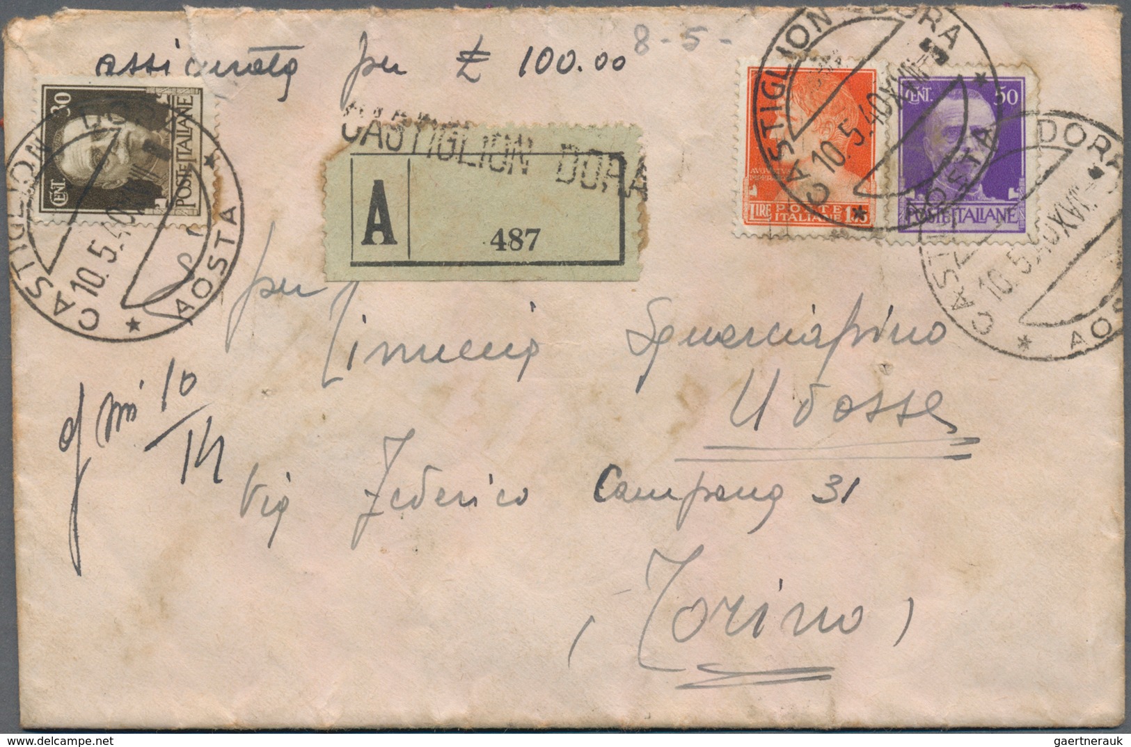 Italien - Besonderheiten: 1939/1940, Lot Of 57 Covers Used In The Aosta Valley (Valle D'Aosta) With - Unclassified