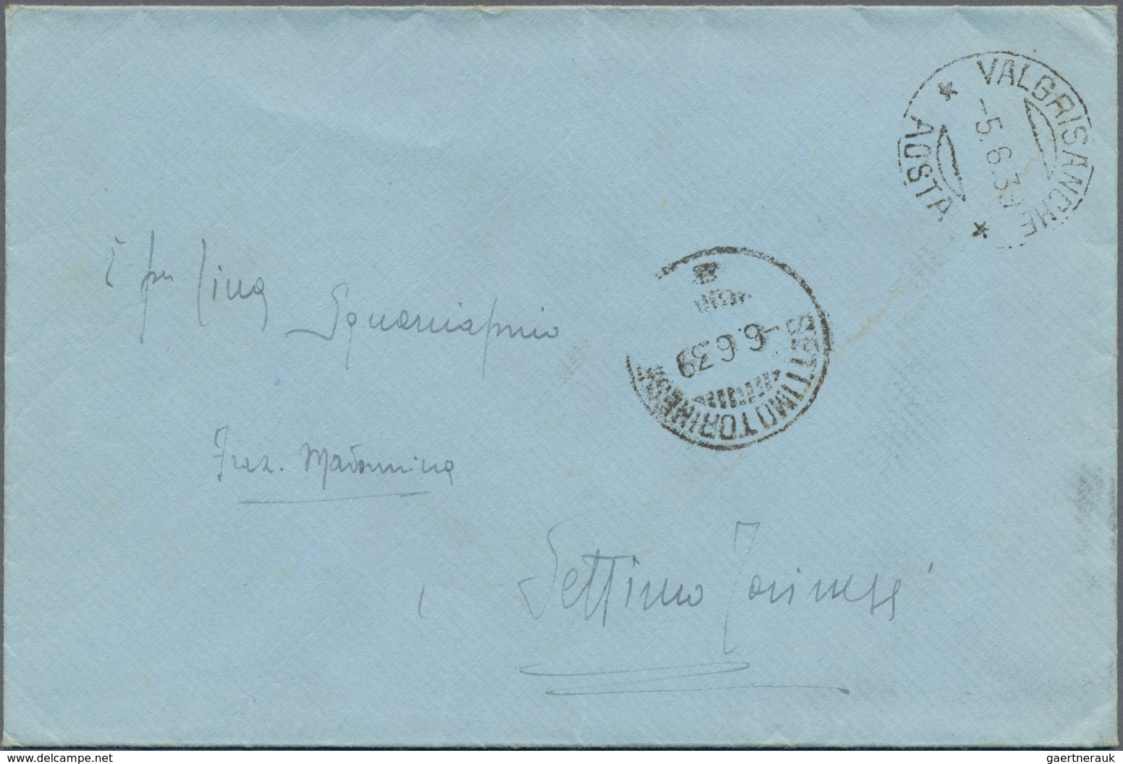 Italien - Besonderheiten: 1939/1940, lot of 57 covers used in the Aosta Valley (Valle d'Aosta) with