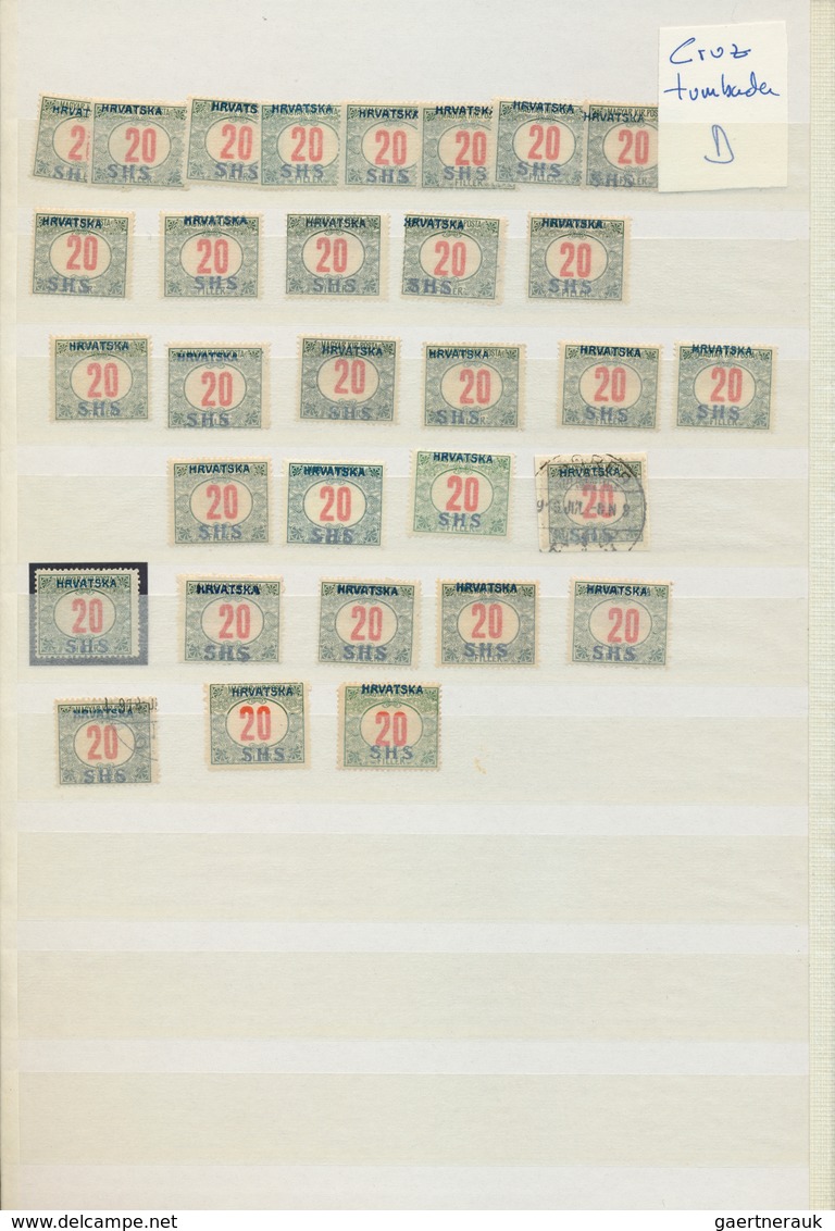 Jugoslawien: 1918, Issues for Croatia, SHS overprints on Hungary, comprising apprx. 1.600 stamps inc