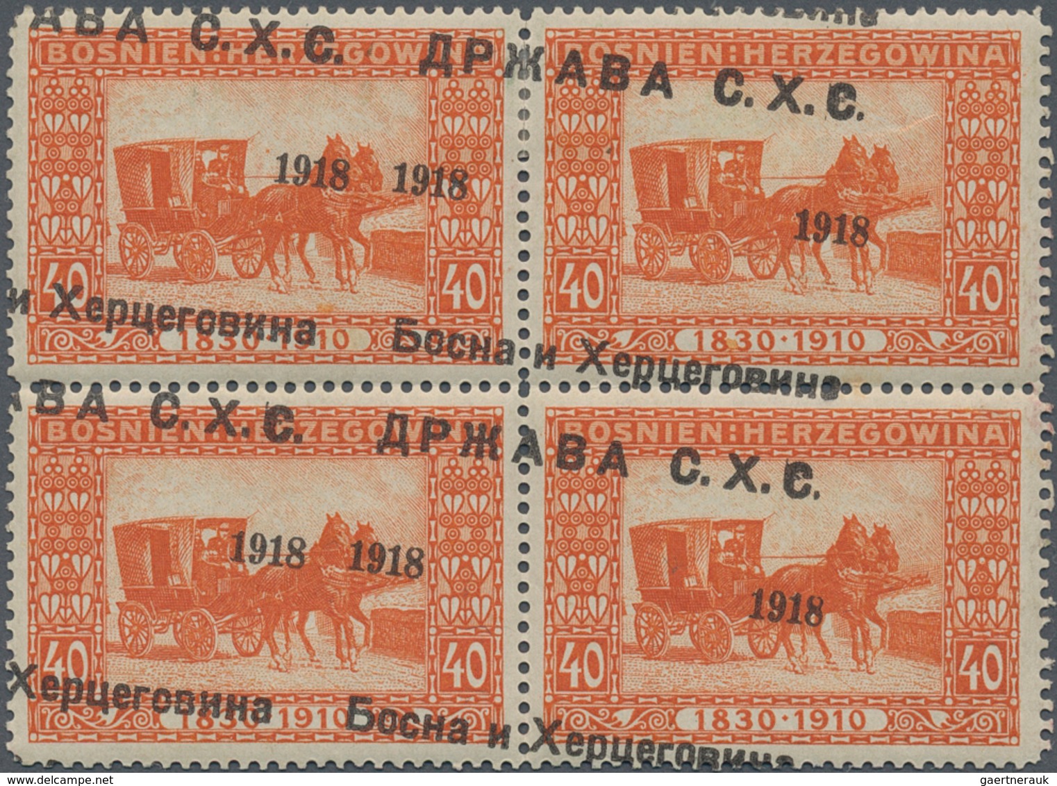 Jugoslawien: 1918/1919, Overprints On Bosnia, Specialised Assortment Of Apprx. 55 Stamps Showing Mai - Briefe U. Dokumente