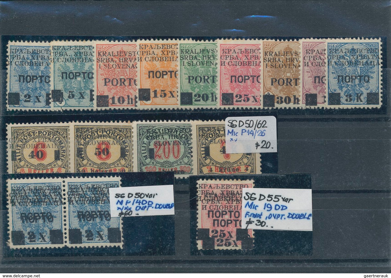Jugoslawien: 1918/1920, mint and used holding on stockcards in a small binder, comprising issues for
