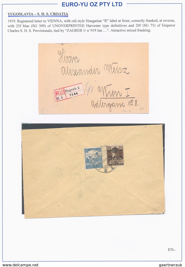 Jugoslawien: 1918/1948, Collection Of 47 Better Covers/cards Mounted On Written Up Album Pages, Show - Cartas & Documentos