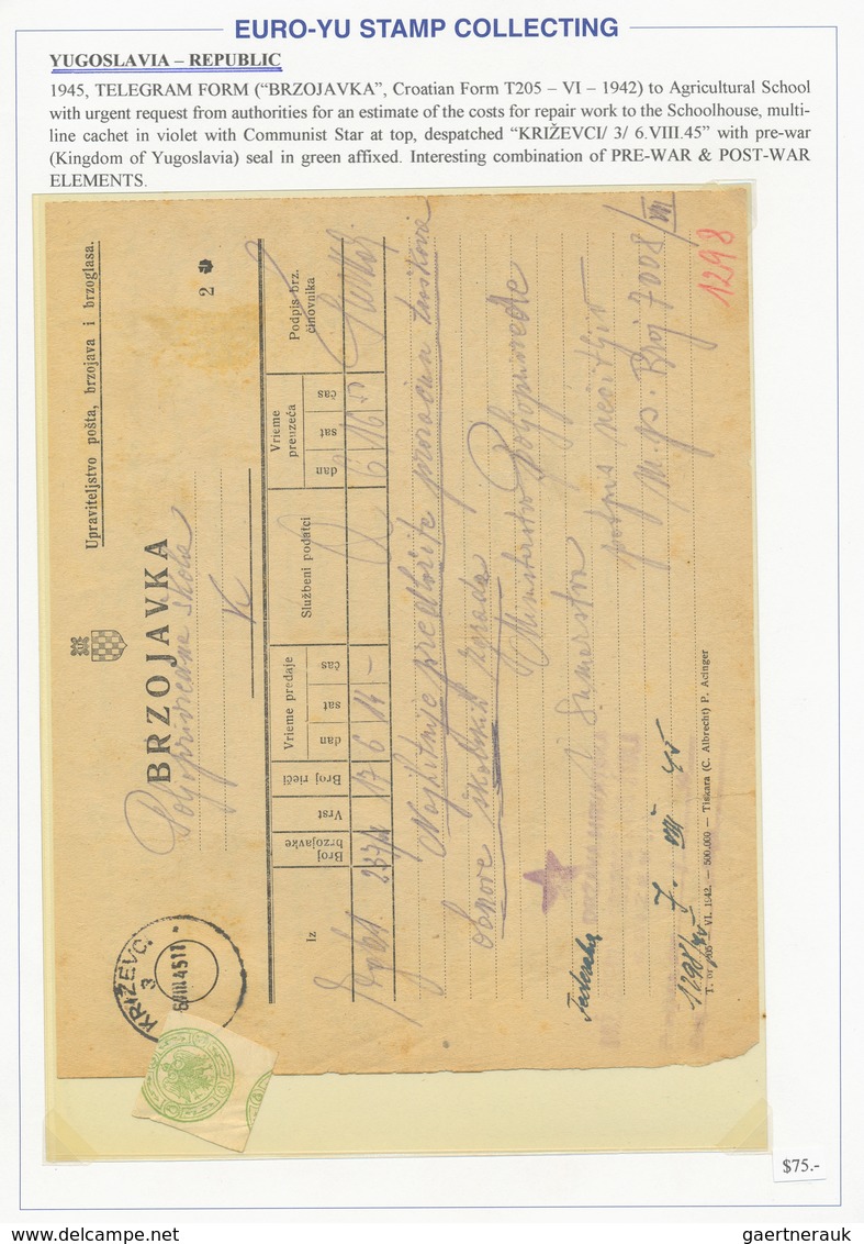 Jugoslawien: 1918/1948, collection of 47 better covers/cards mounted on written up album pages, show