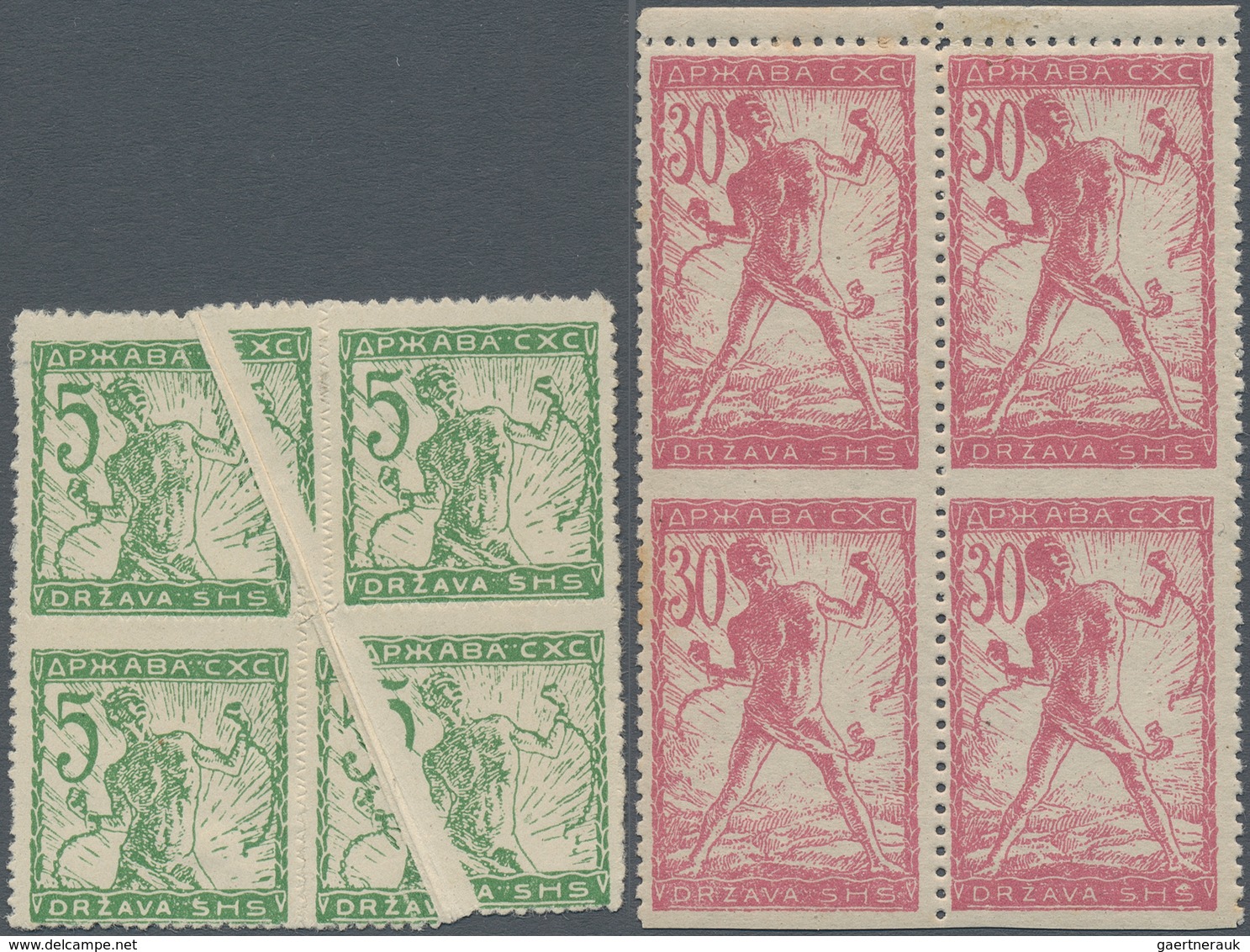 Jugoslawien: 1919, Chainbreaker, Specialised Assortment Of Apprx. 134 Stamps, Showing Shades, Papers - Covers & Documents