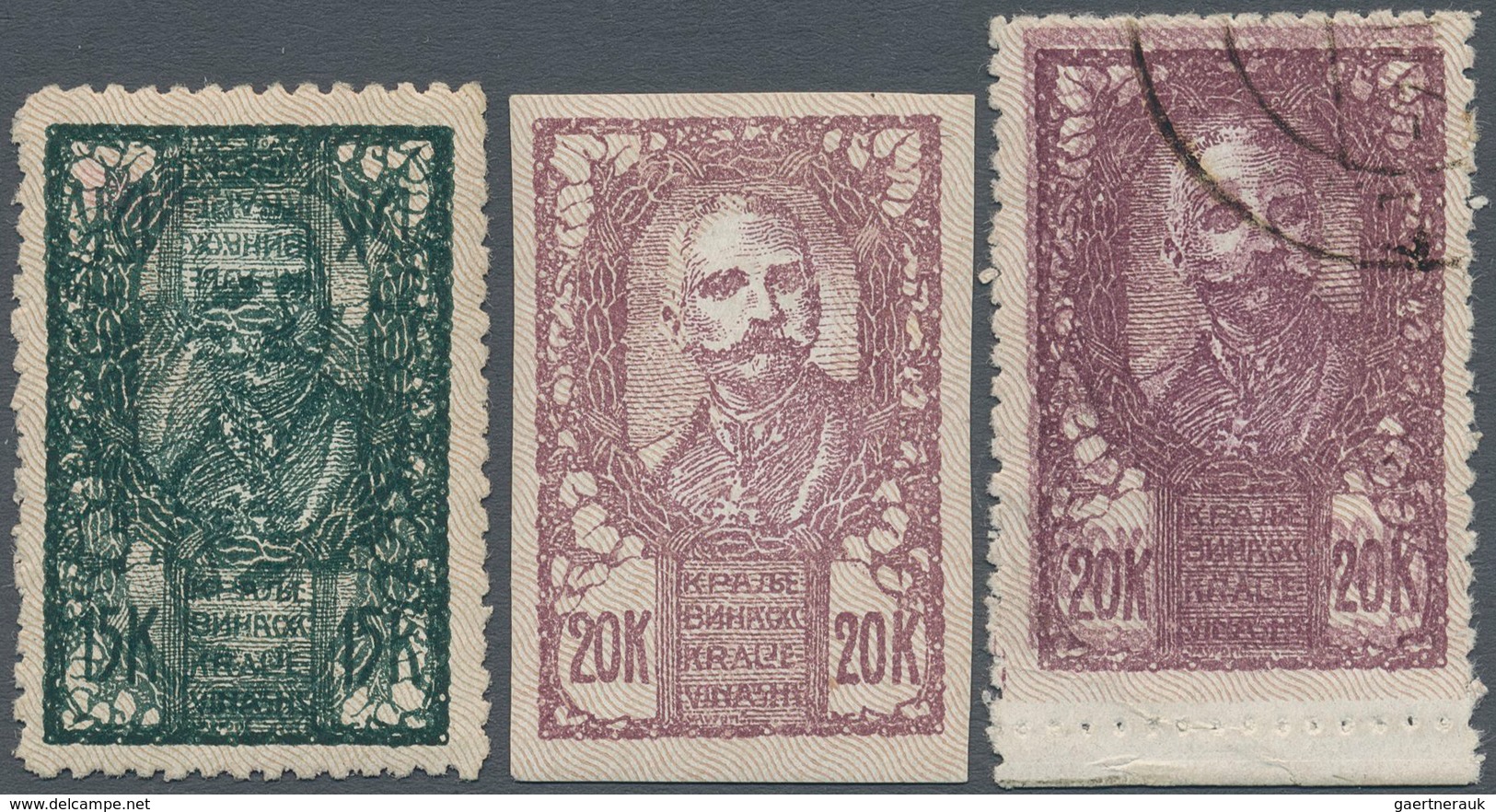 Jugoslawien: 1919, Definitives "King Peter" 15kr. Green And 20kr. Grey-purple, Specialised Assortmen - Covers & Documents