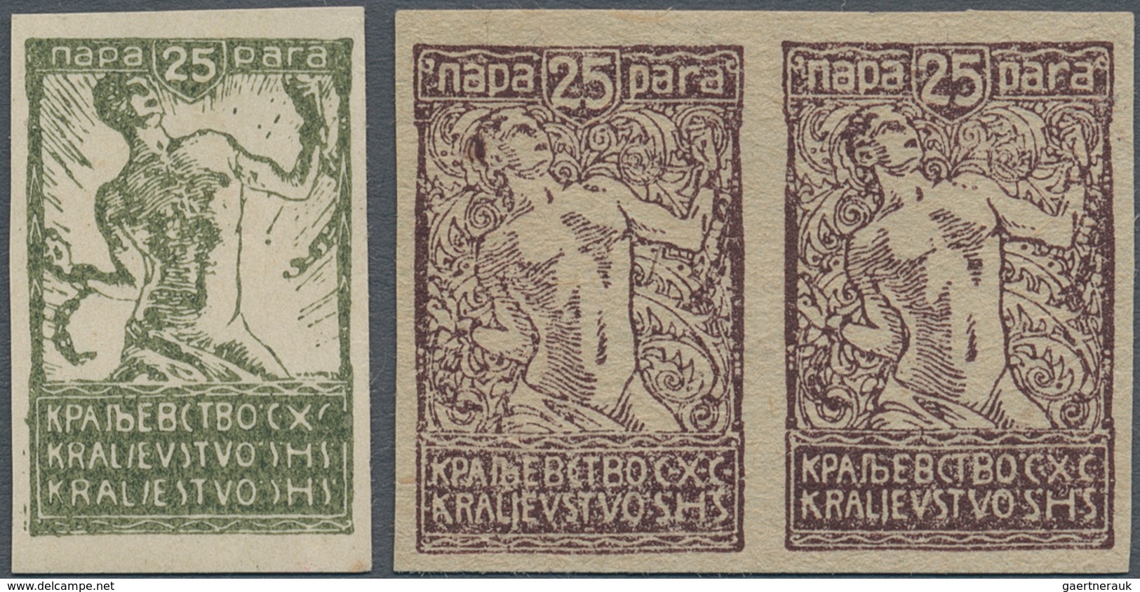 Jugoslawien: 1920, Chainbreaker Dinar Currency, Specialised Assortment Of Apprx. 140 Stamps, Showing - Brieven En Documenten