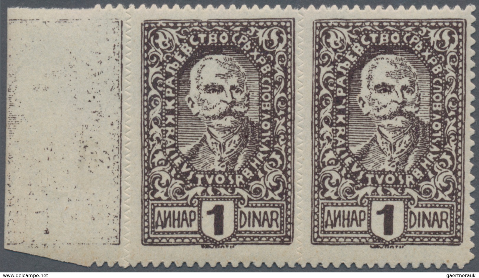 Jugoslawien: 1920, Dinar Currency 1d. "King Peter", Specialised Assortment Of Apprx. 36 Stamps, Show - Covers & Documents