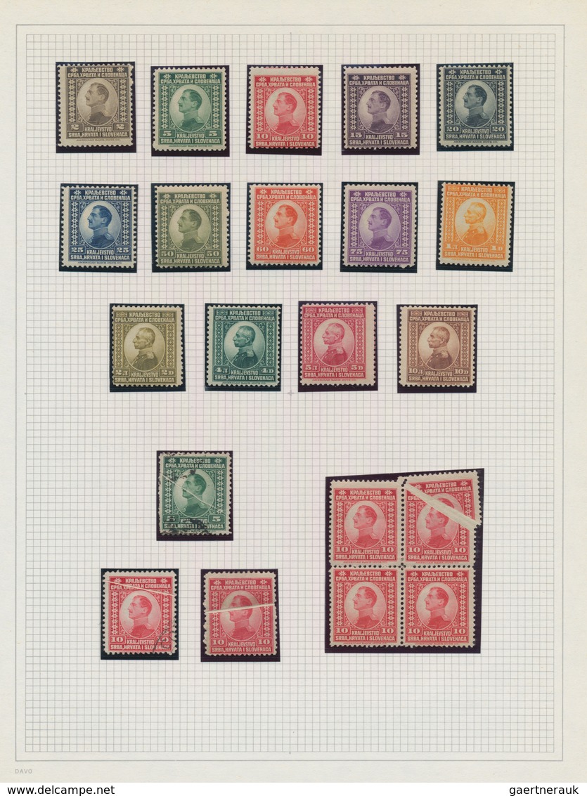 Jugoslawien: 1921, Definitives "Kraljevstvo", Specialised Collection On Album Pages, Showing The Com - Brieven En Documenten