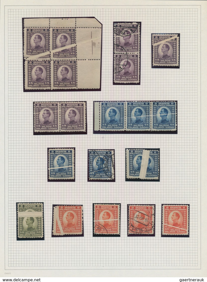 Jugoslawien: 1921, Definitives "Kraljevstvo", Specialised Collection On Album Pages, Showing The Com - Briefe U. Dokumente