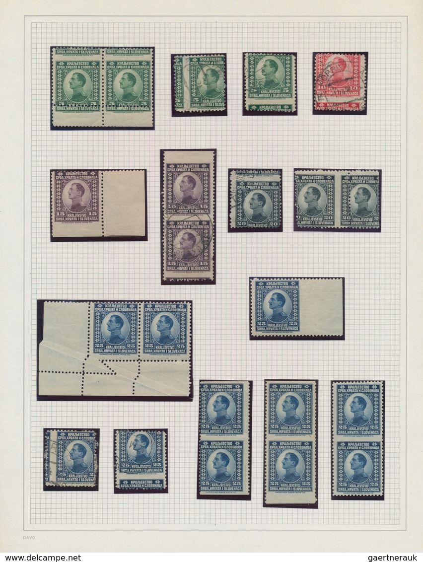 Jugoslawien: 1921, Definitives "Kraljevstvo", Specialised Collection On Album Pages, Showing The Com - Brieven En Documenten