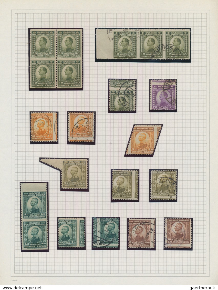 Jugoslawien: 1921, Definitives "Kraljevstvo", Specialised Collection On Album Pages, Showing The Com - Cartas & Documentos