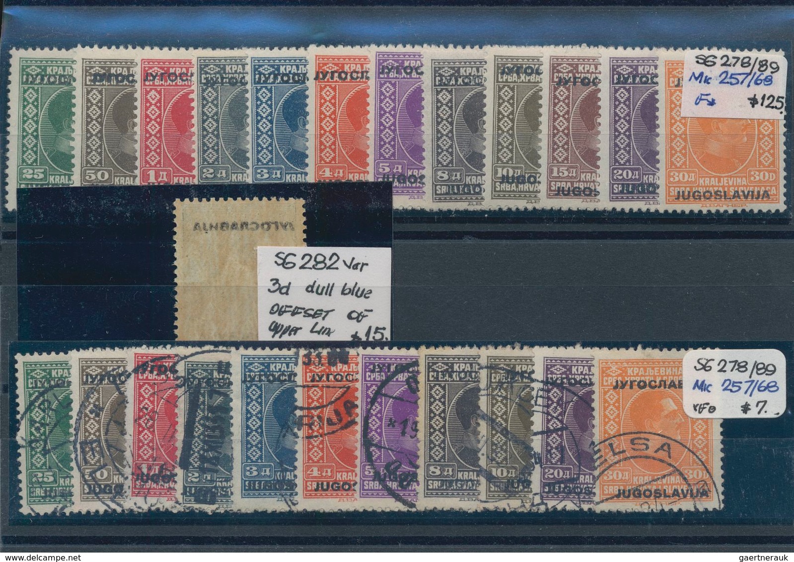 Jugoslawien: 1921/1938, mint and used holding on stockcards in a small binder with many interesting