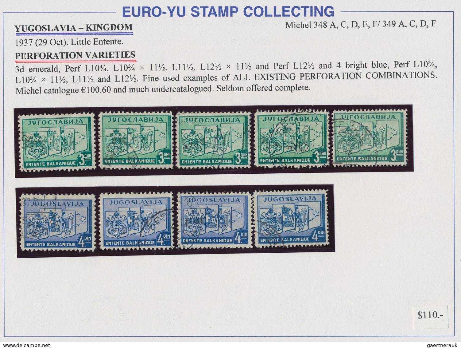 Jugoslawien: 1921/1943, Mainly U/m Assortment On Retail Cards, Comprising Definitive Sets, Commemora - Briefe U. Dokumente