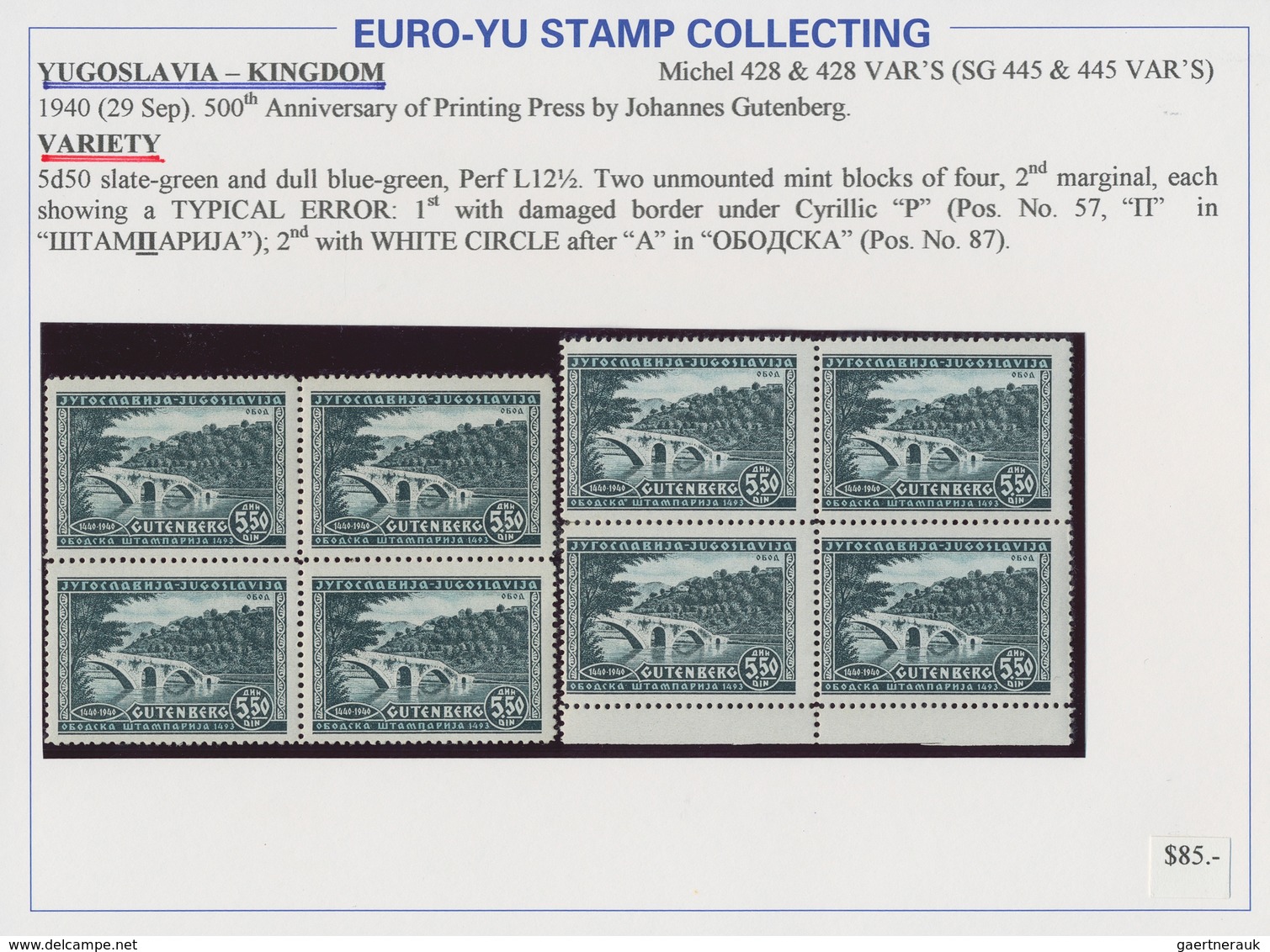 Jugoslawien: 1921/1943, Mainly U/m Assortment On Retail Cards, Comprising Definitive Sets, Commemora - Briefe U. Dokumente