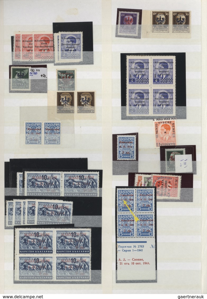 Jugoslawien: 1941/1945, Yugoslavian Area, Mainly Mint Holding In A Stockbook, Comprising German/Ital - Cartas & Documentos