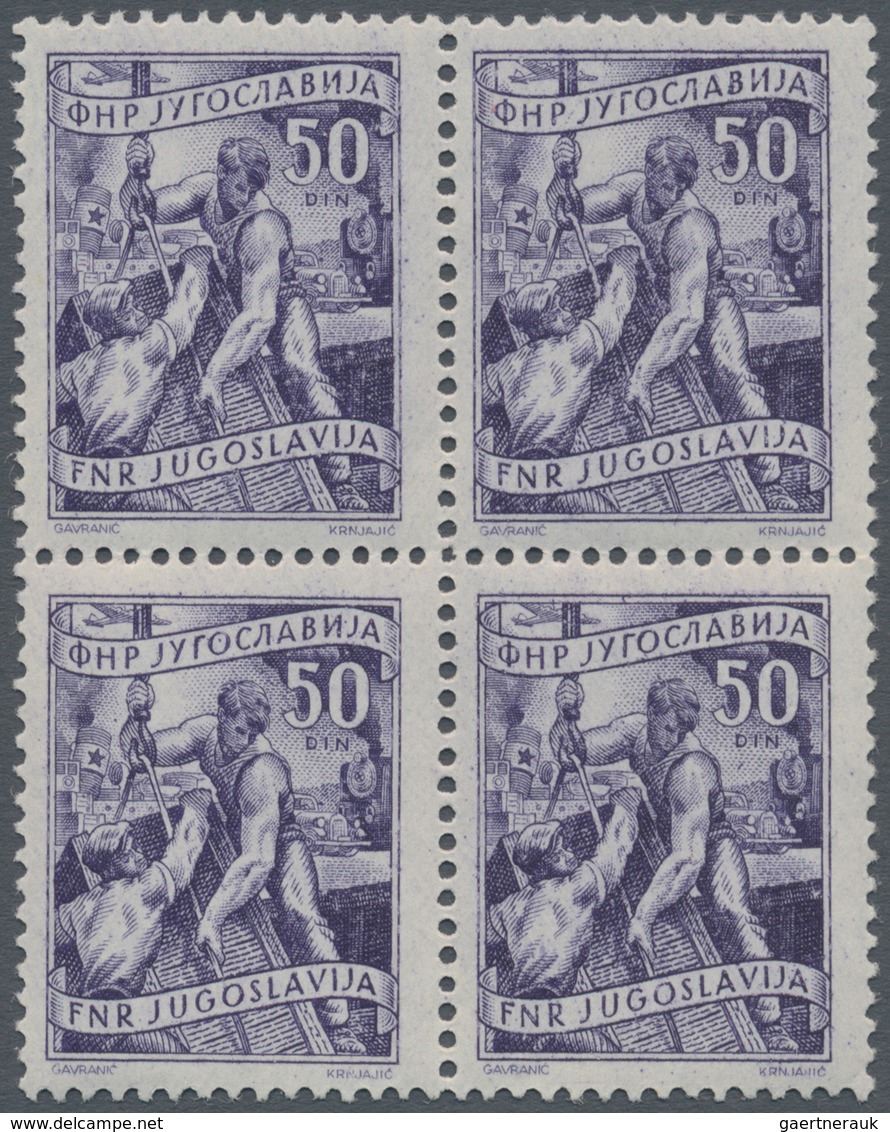 Jugoslawien: 1943/1956, Specialised Assortment On Retail Cards, Comprising Definitives And Commemora - Brieven En Documenten