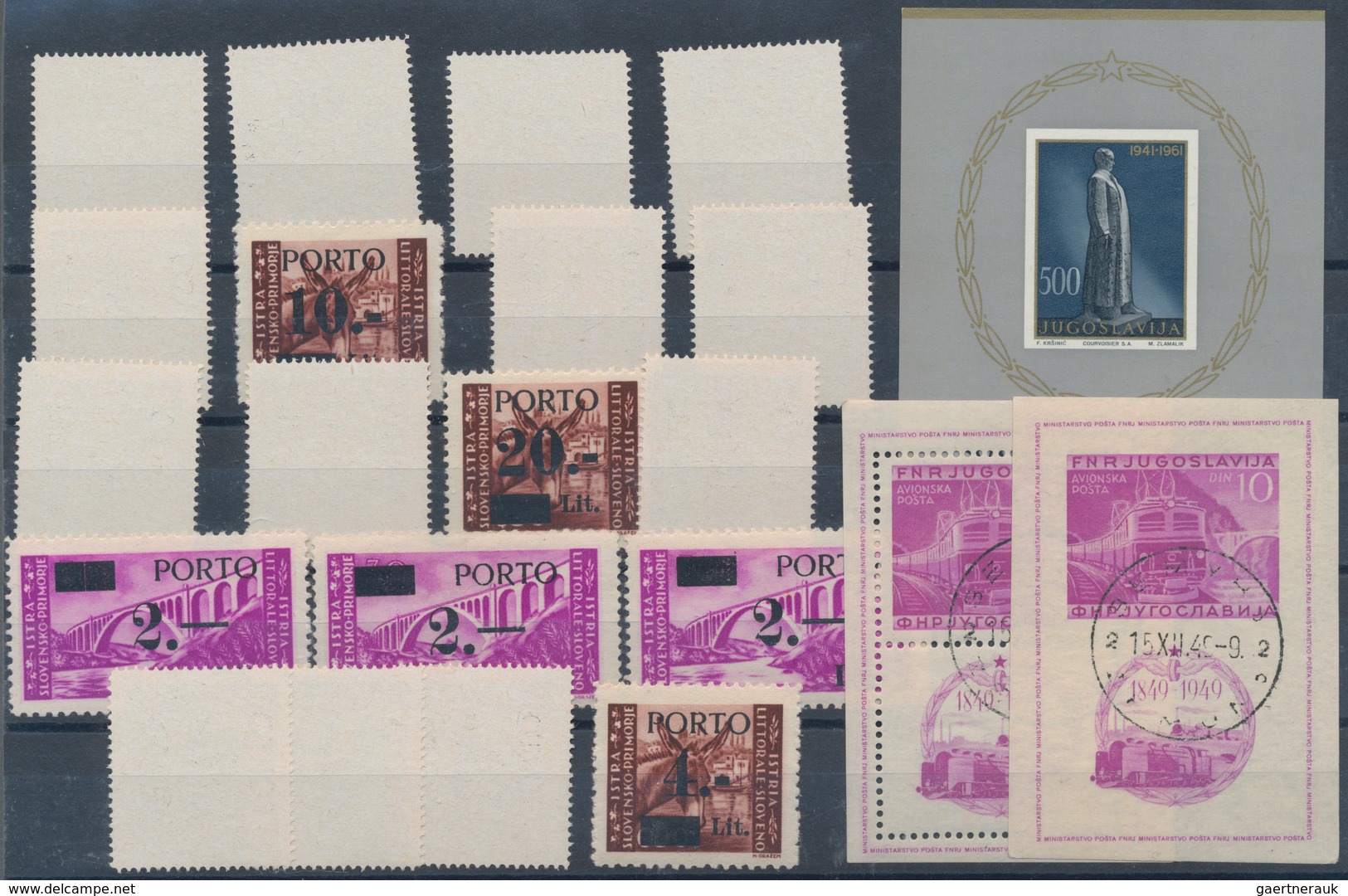 Jugoslawien: 1943/1961, Yugoslavian Area, Mint And Used Lot On Stockcards, Nice Section Italian Occu - Cartas & Documentos