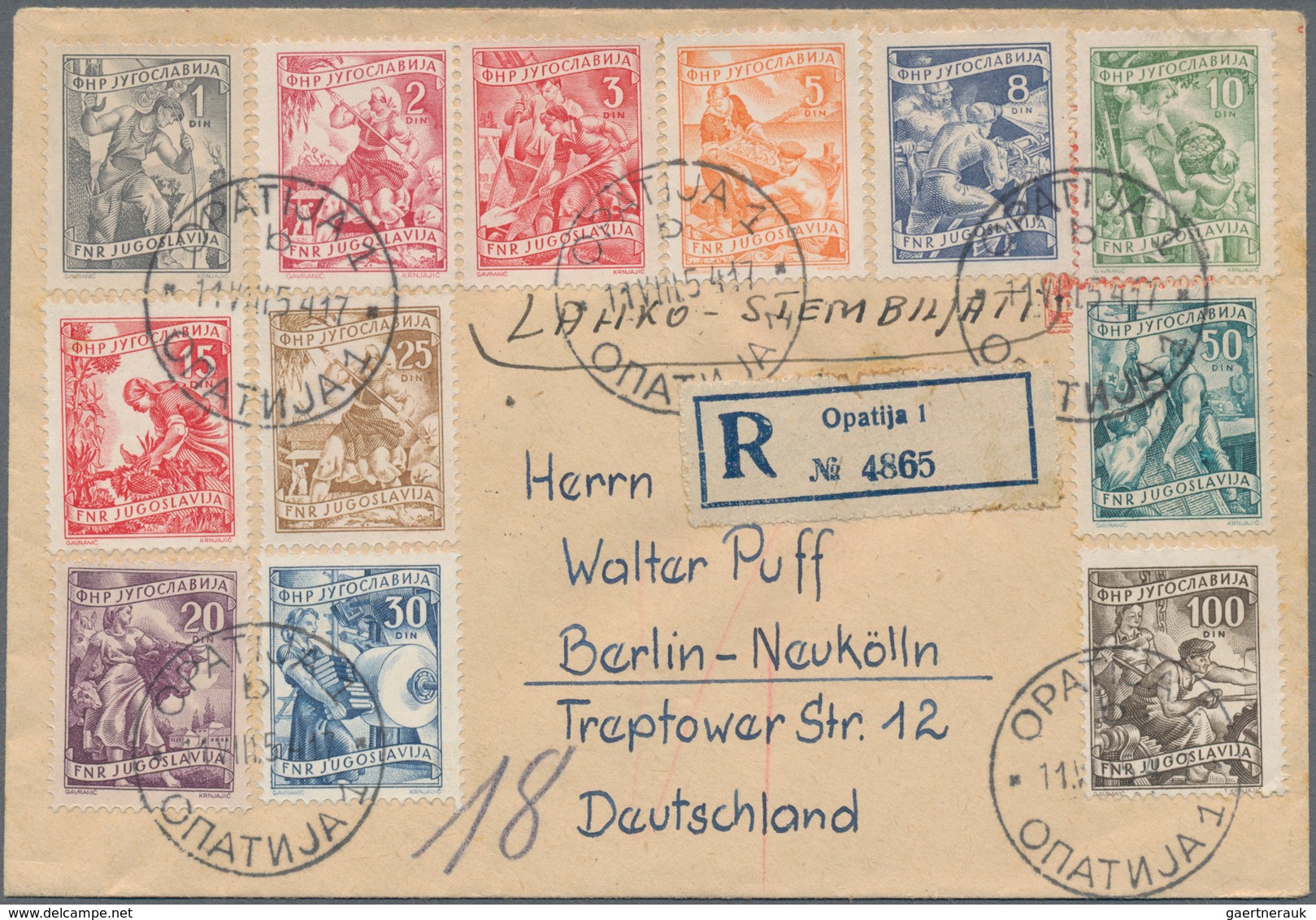 Jugoslawien: 1945/1970, Assortment Of 23 Covers/cards, Incl. Commercially Used Stationeries, Better - Briefe U. Dokumente