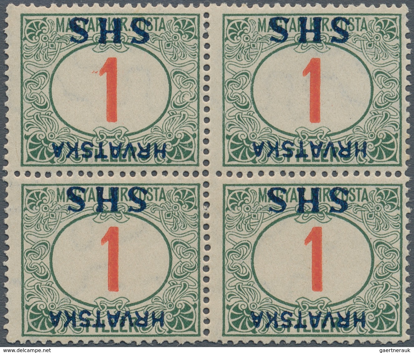 Jugoslawien - Portomarken: 1918, SHS Overprints, Specialised Assortment Of 20 Stamps, Showing Invert - Impuestos