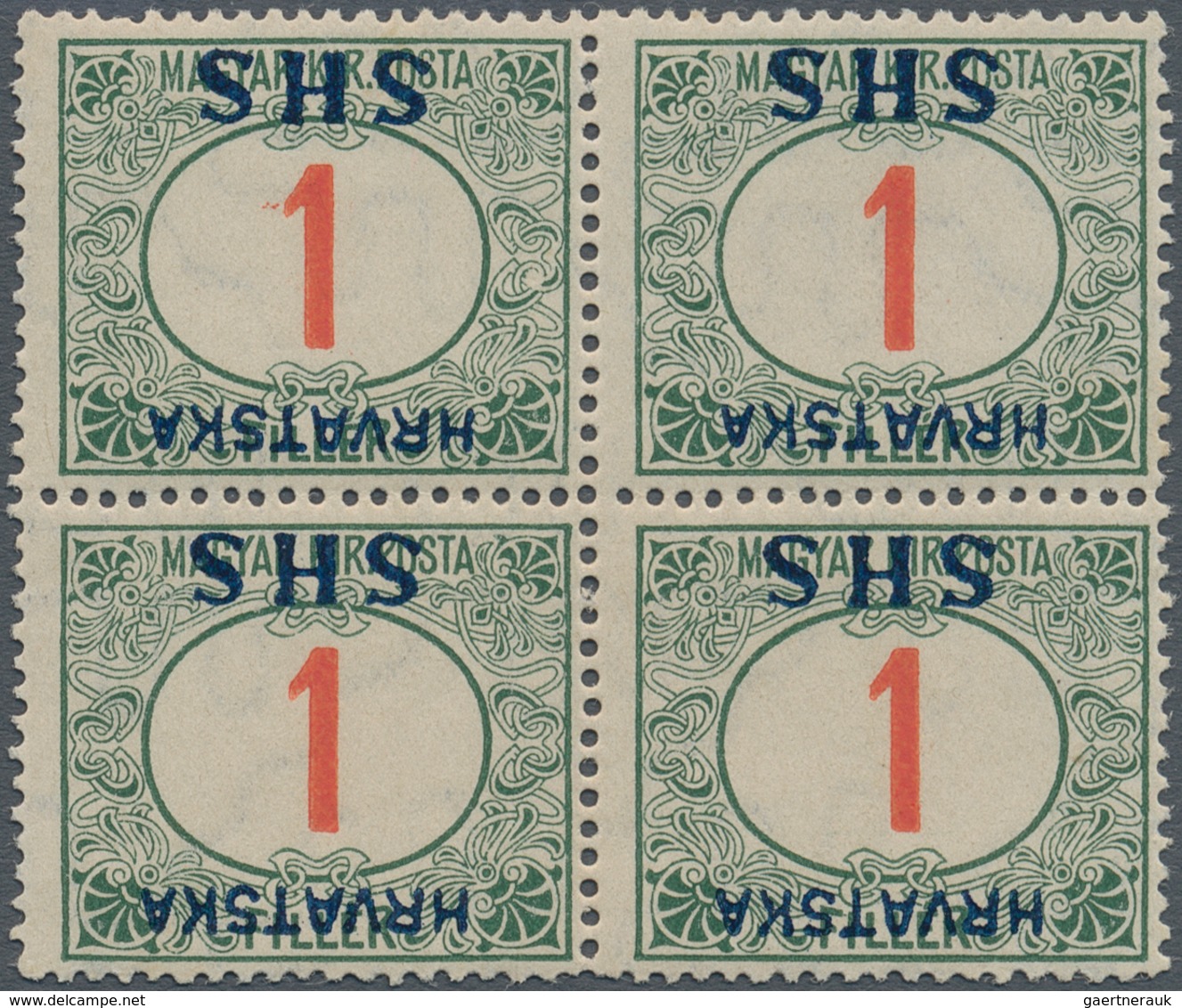 Jugoslawien - Portomarken: 1918, SHS Overprints, Specialised Assortment Of 20 Stamps, Showing Invert - Strafport