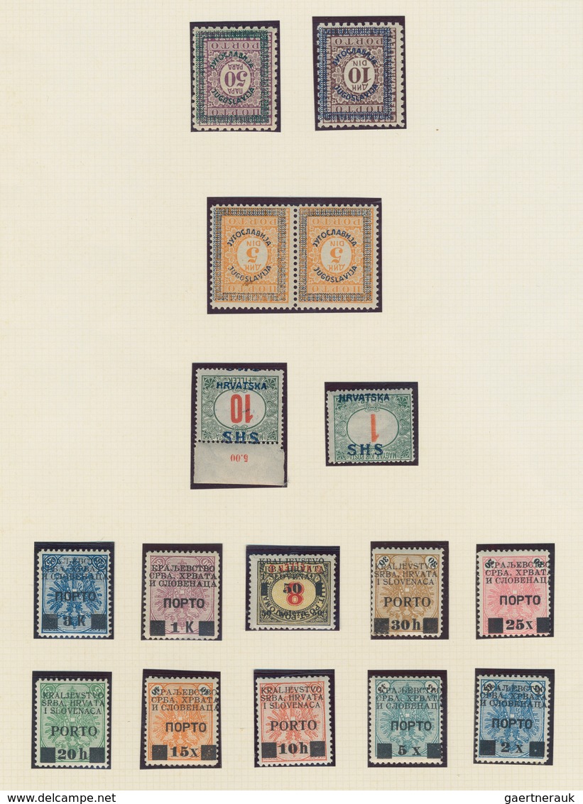 Jugoslawien - Portomarken: 1919/1933, INVERTED OVERPRINTS, Petty Mint Collection, Neatly Arranged On - Impuestos