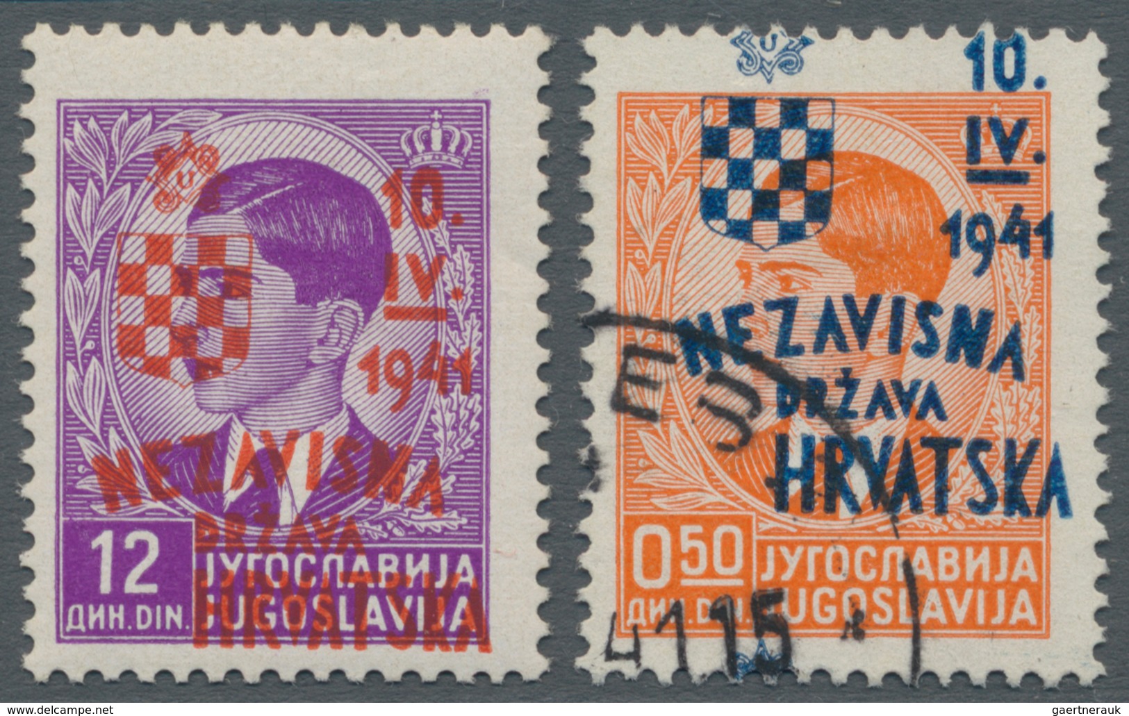 Kroatien: 1941, Overprints, Specialised Assortment Of Apprx. 113 Stamps Presented On Retail Cards, S - Kroatië