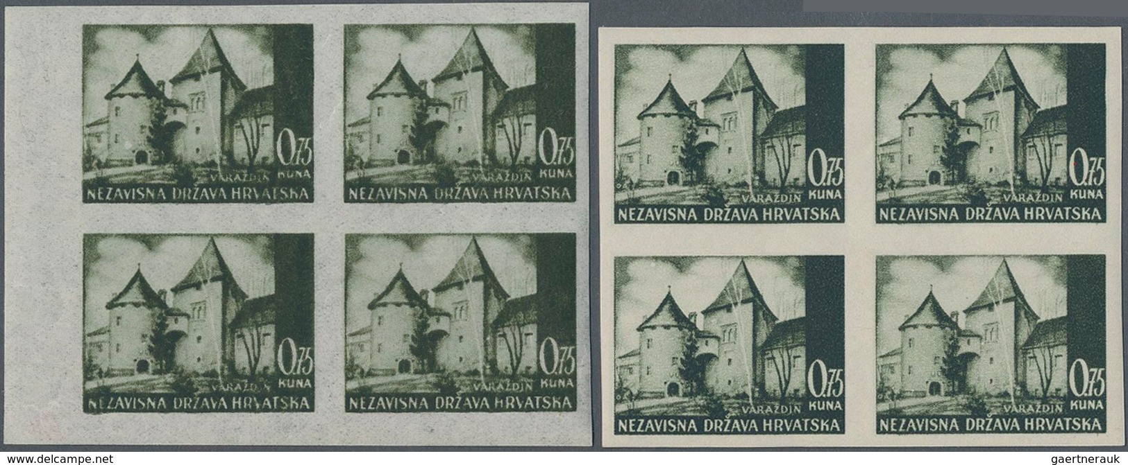 Kroatien: 1941/1942, Definitives "Pictorials", 0.75k. Deep Olive "Varazdin", Specialised Assortment - Croatia