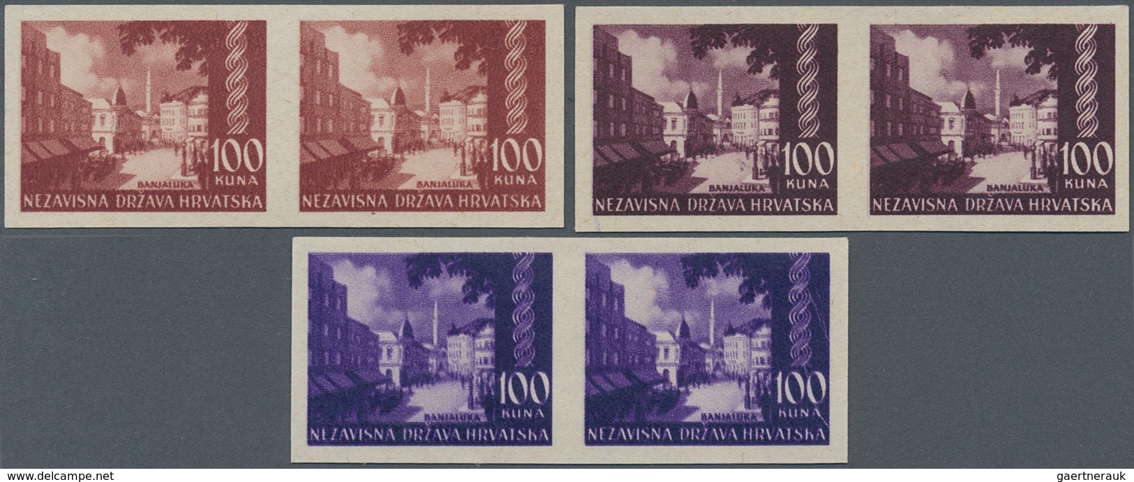 Kroatien: 1941/1942, Definitives "Pictorials", 100k. Violet "Banja Luka", Specialised Assortment Of - Croatia