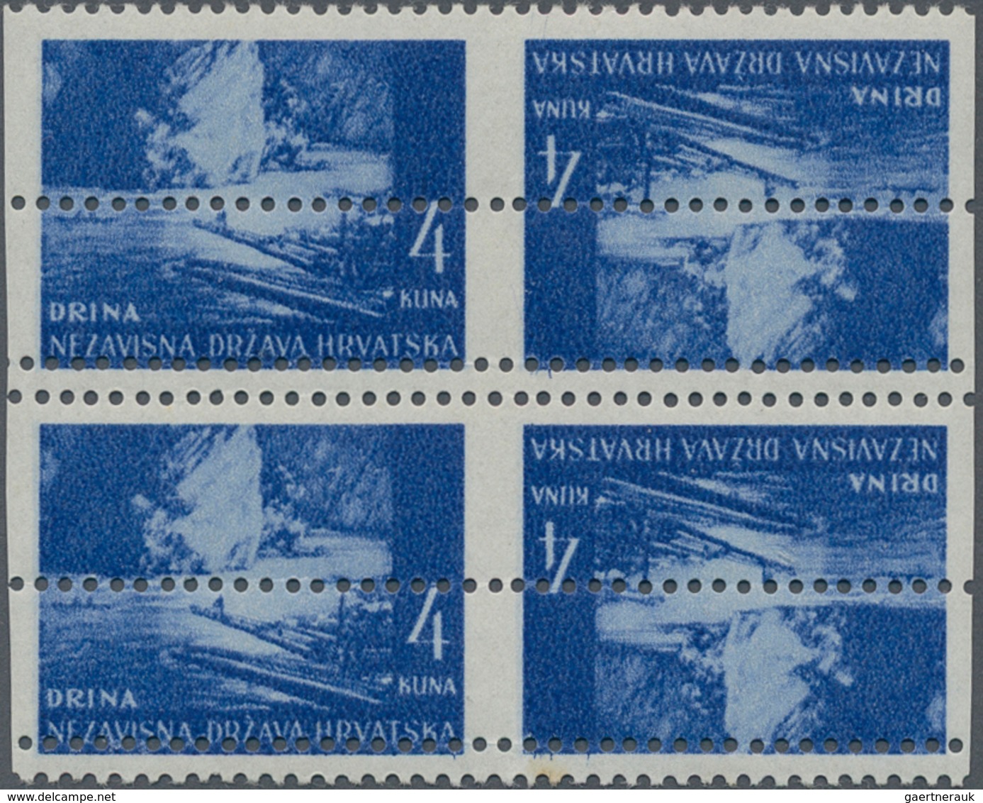 Kroatien: 1941/1942, Definitives "Pictorials", 4k. Ultramarine "River Drina", Specialised Assortment - Croatie