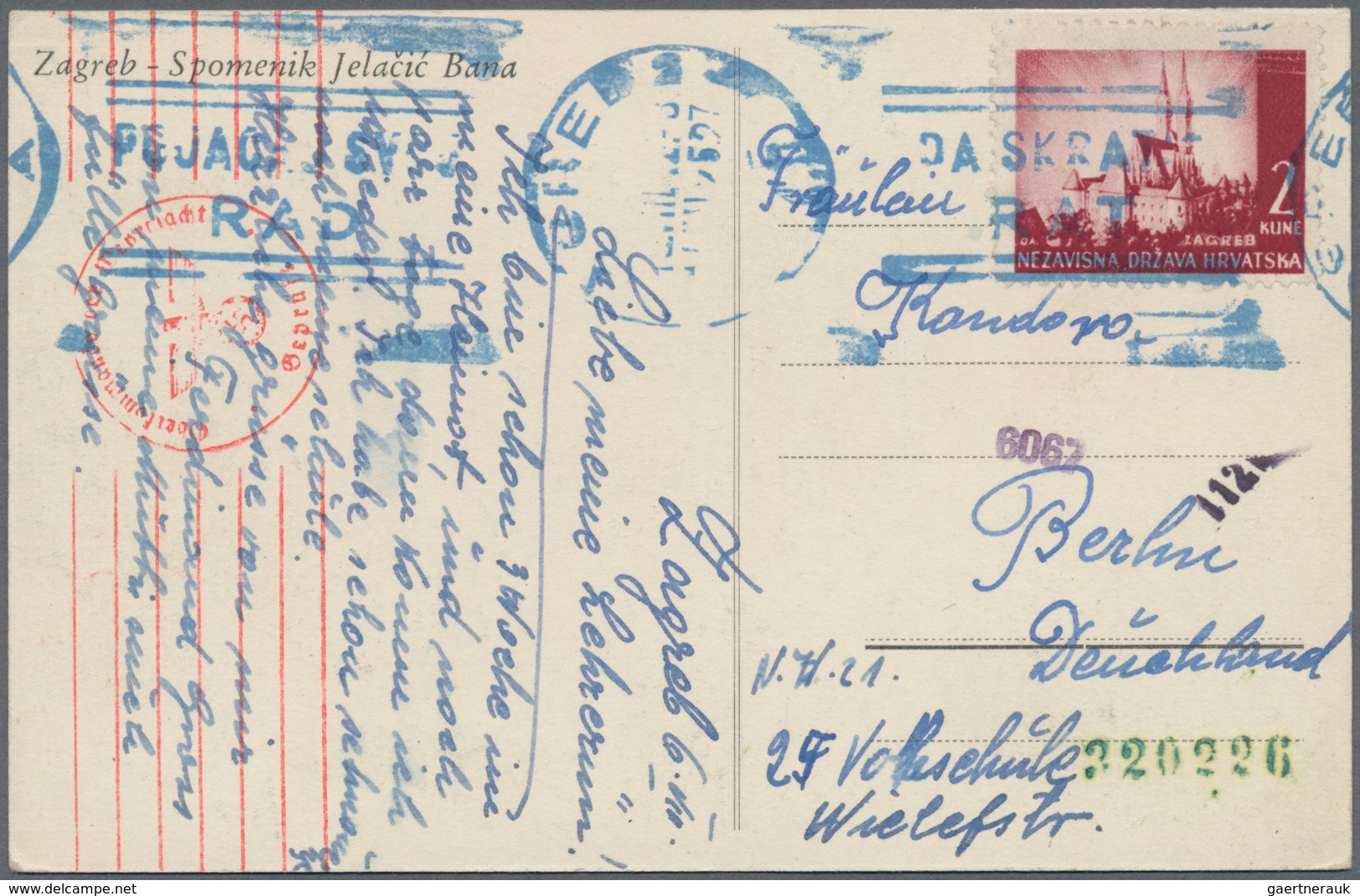 Kroatien: 1941/1943, Assortment Of 22 (mainly Commercial) Covers/cards Incl. Used Stationeries, Incl - Croatie