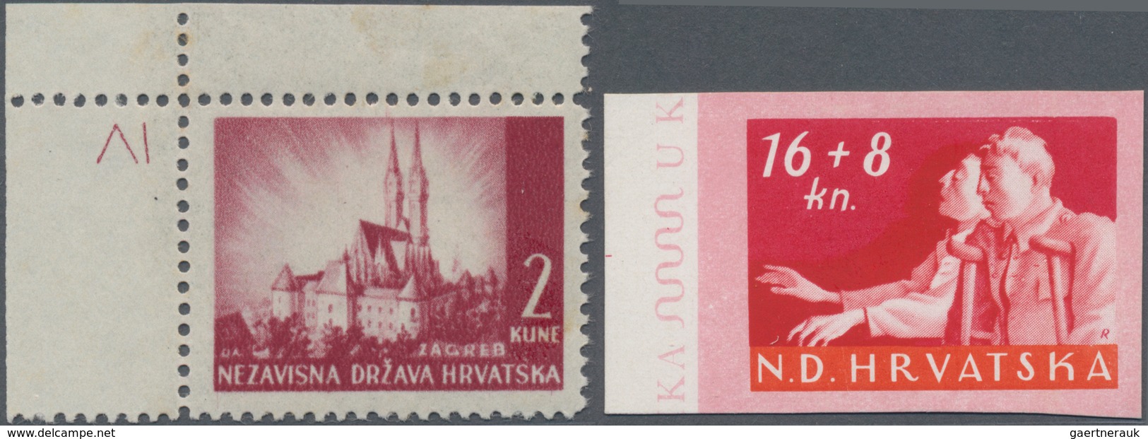 Kroatien: 1941/1943, Specialised Assortment On Retails Cards, Comprising Apprx. 38 Stamps And Two So - Croatia