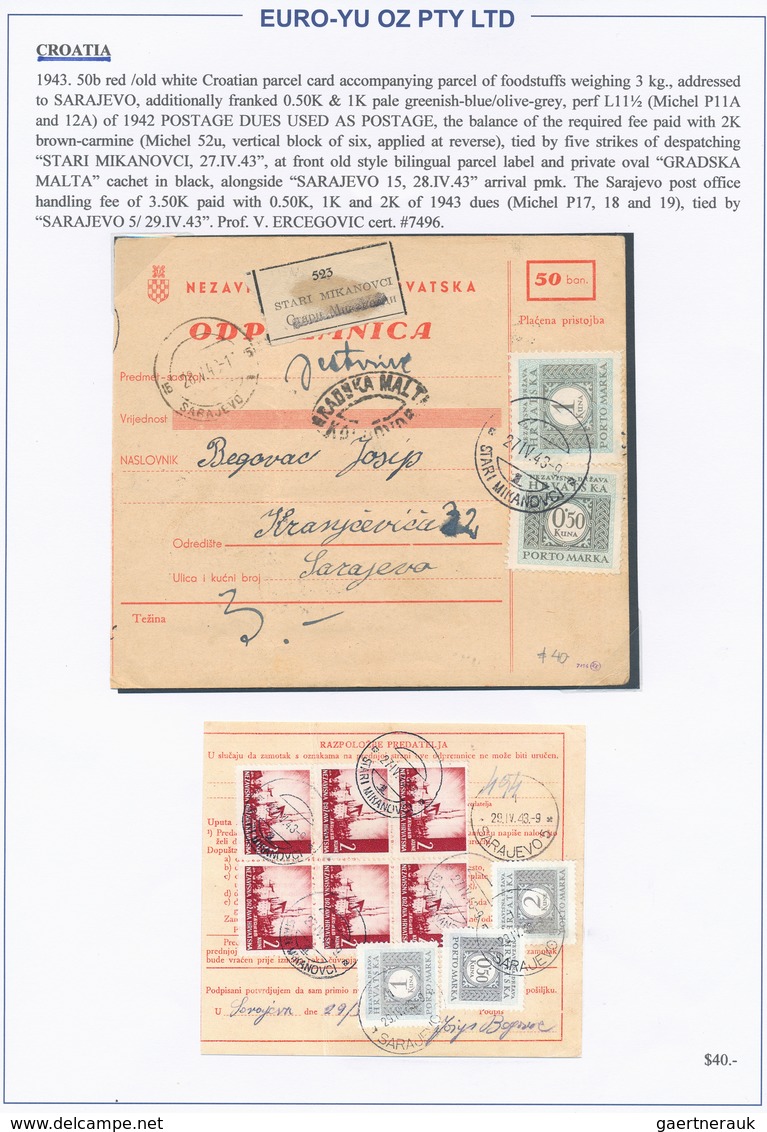 Kroatien: 1941/1944, collection of 40 (mainly commercial) covers on written up album pages, comprisi