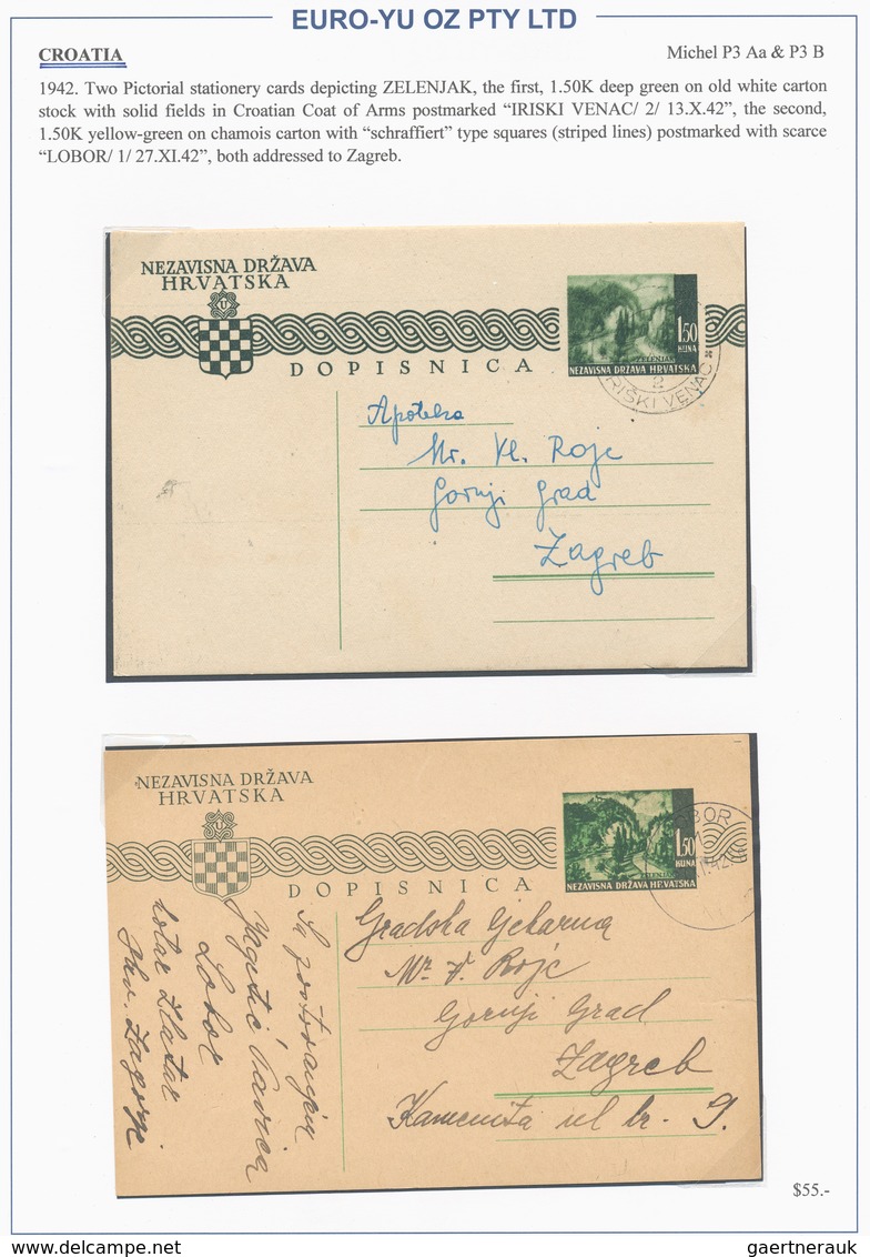 Kroatien: 1941/1945, Collection Of 48 Entires On Written Up Album Pages, Mainly Commercial Mail Incl - Croatia